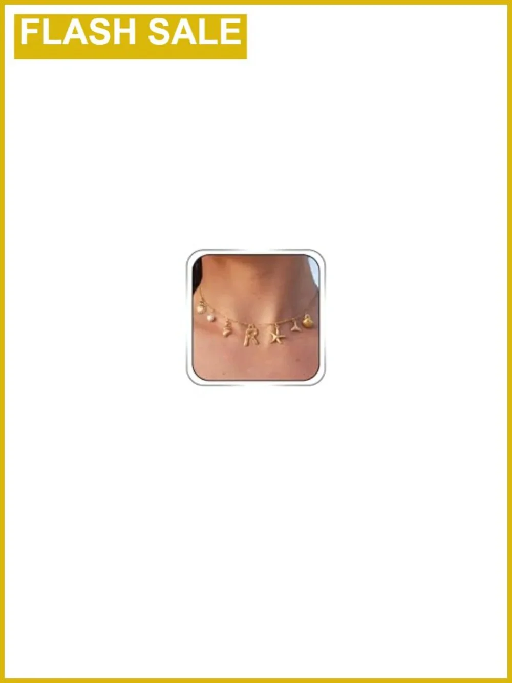 14K Gold Plated Initial R Shell Charm Necklace Adjustable Beach Jewelry